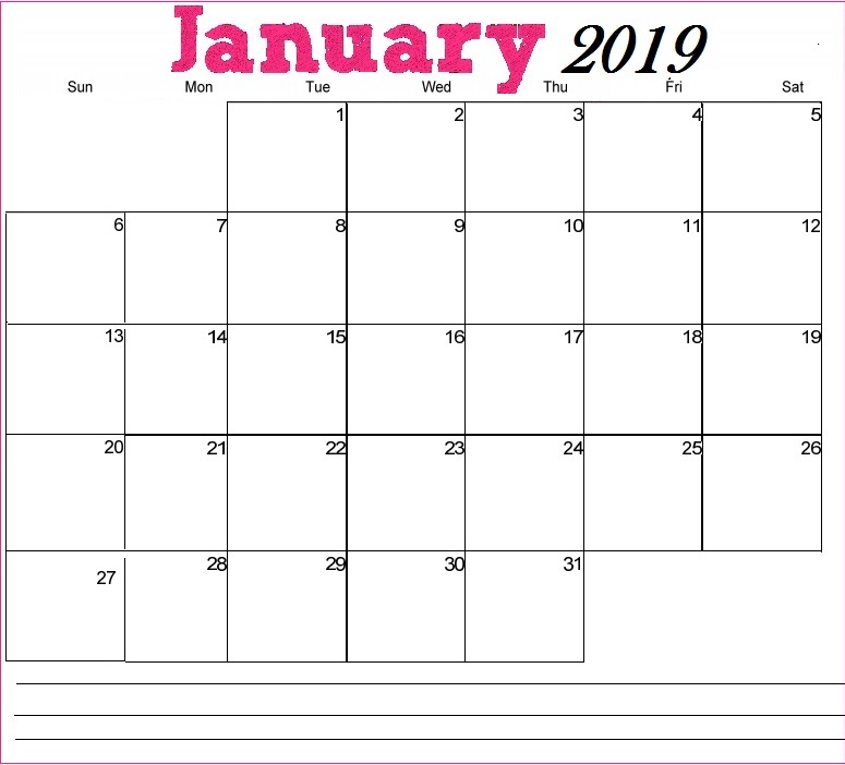 Free printable calendar